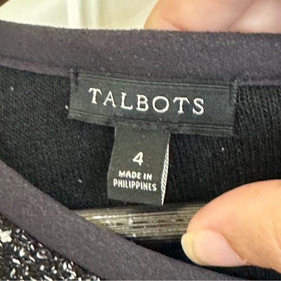 Talbots knit tweed black shift career dress women 4 - Picture 11 of 13